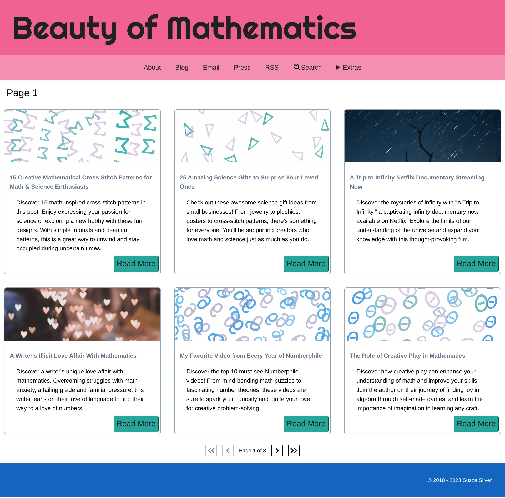 The blog design for Beauty of Mathematics